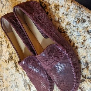 Wine colored flat loafers